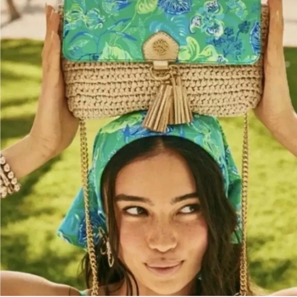 Lilly Pulitzer Tropical Print Woven Crossbody Bag- GWP